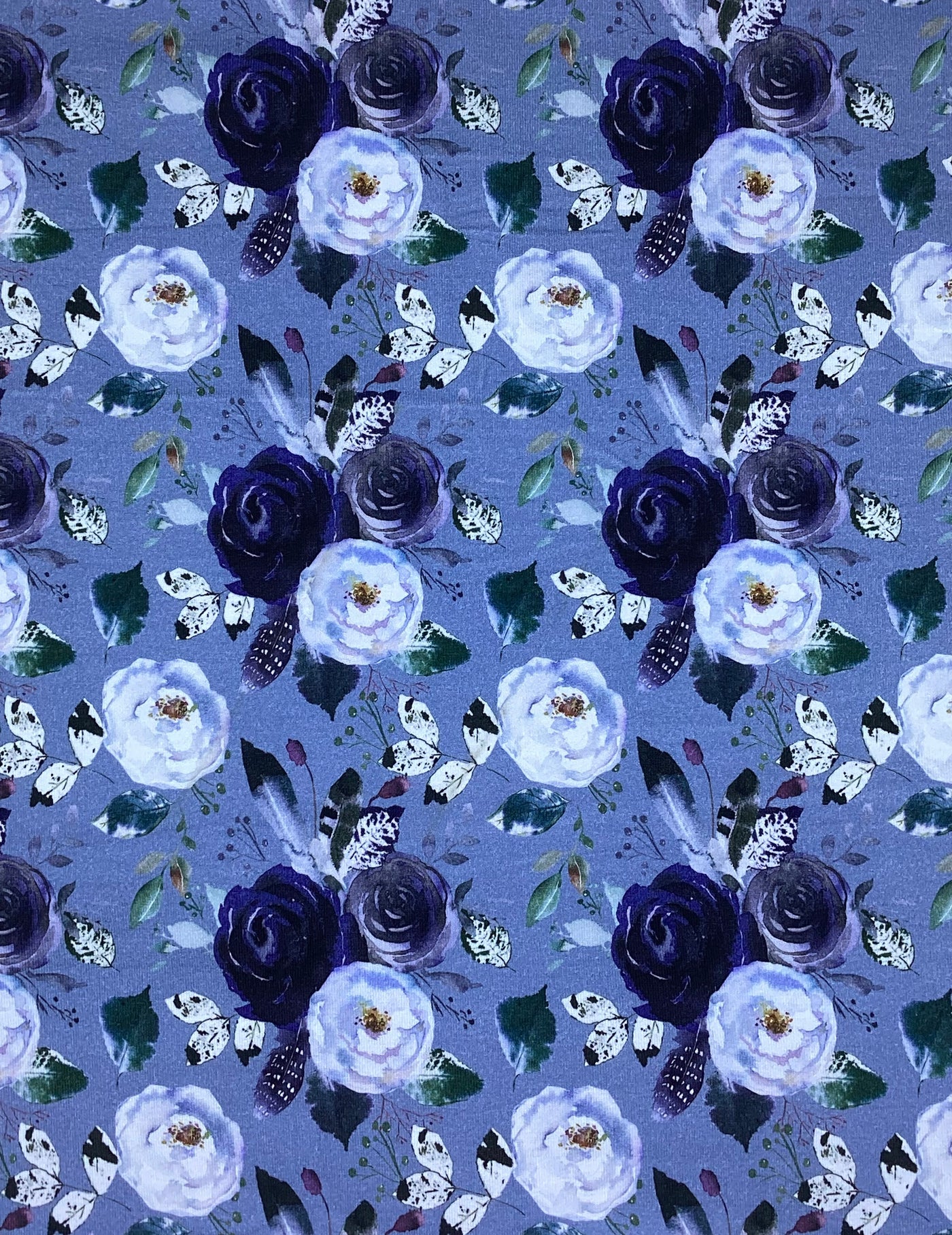 Fleur aquarelle fond bleu acier