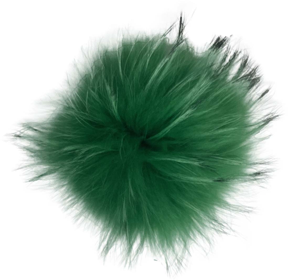 Pompon vert pointe noire (fourrure véritable)