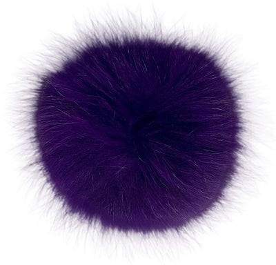 Pompon violet en fourrure (fourrure véritable)